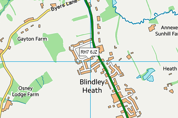 RH7 6JZ map - OS VectorMap District (Ordnance Survey)