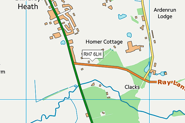 RH7 6LH map - OS VectorMap District (Ordnance Survey)