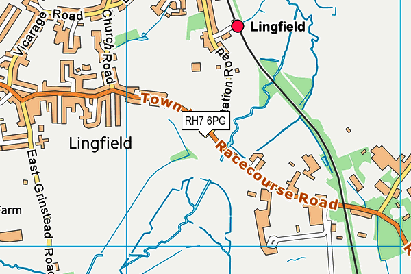 RH7 6PG map - OS VectorMap District (Ordnance Survey)