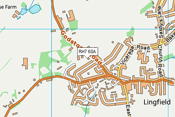 RH7 6SA map - OS VectorMap District (Ordnance Survey)