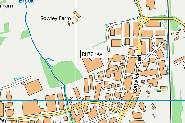 RH77 1AA map - OS VectorMap District (Ordnance Survey)