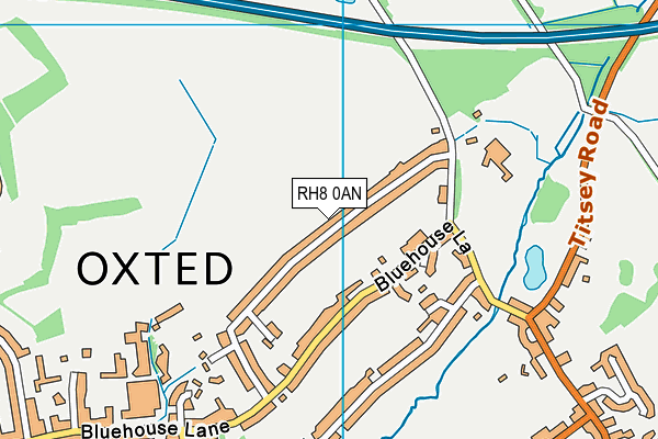 RH8 0AN map - OS VectorMap District (Ordnance Survey)