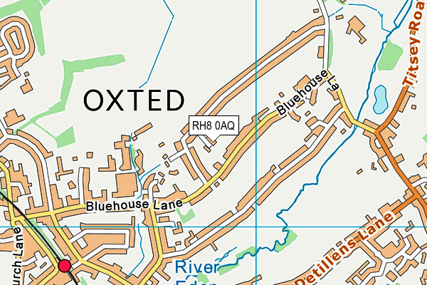 RH8 0AQ map - OS VectorMap District (Ordnance Survey)