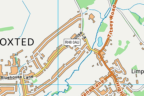 RH8 0AU map - OS VectorMap District (Ordnance Survey)