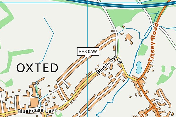 RH8 0AW map - OS VectorMap District (Ordnance Survey)