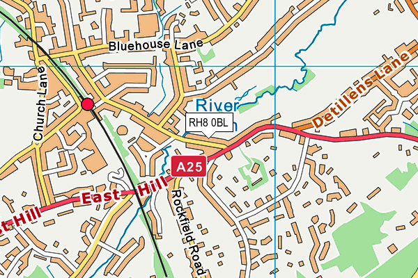 RH8 0BL map - OS VectorMap District (Ordnance Survey)