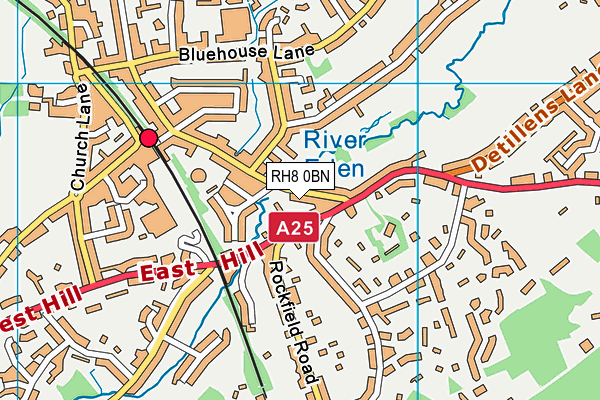 RH8 0BN map - OS VectorMap District (Ordnance Survey)