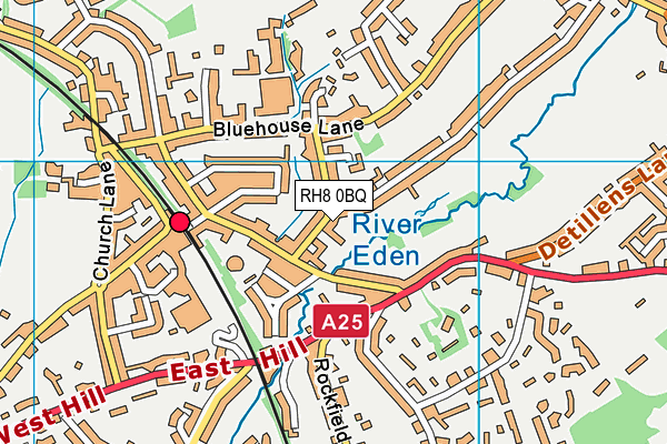 RH8 0BQ map - OS VectorMap District (Ordnance Survey)