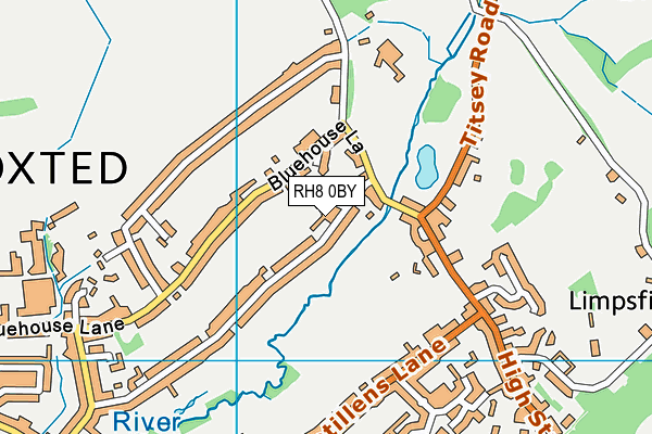 RH8 0BY map - OS VectorMap District (Ordnance Survey)