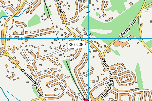 RH8 0DN map - OS VectorMap District (Ordnance Survey)