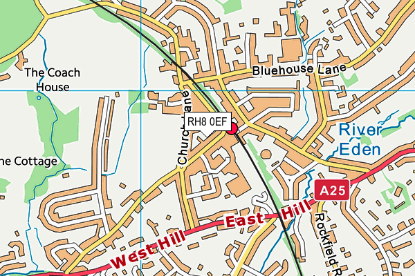 RH8 0EF map - OS VectorMap District (Ordnance Survey)