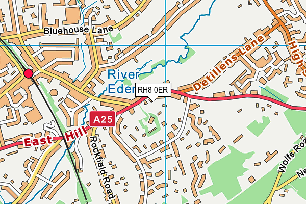 RH8 0ER map - OS VectorMap District (Ordnance Survey)