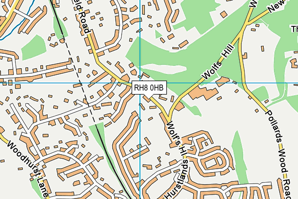 RH8 0HB map - OS VectorMap District (Ordnance Survey)