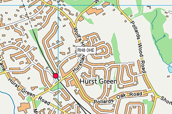 RH8 0HE map - OS VectorMap District (Ordnance Survey)