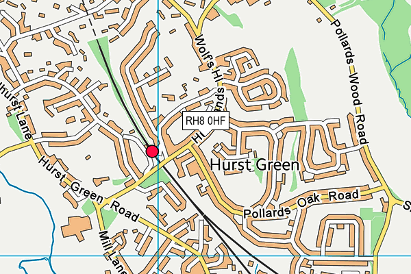 RH8 0HF map - OS VectorMap District (Ordnance Survey)