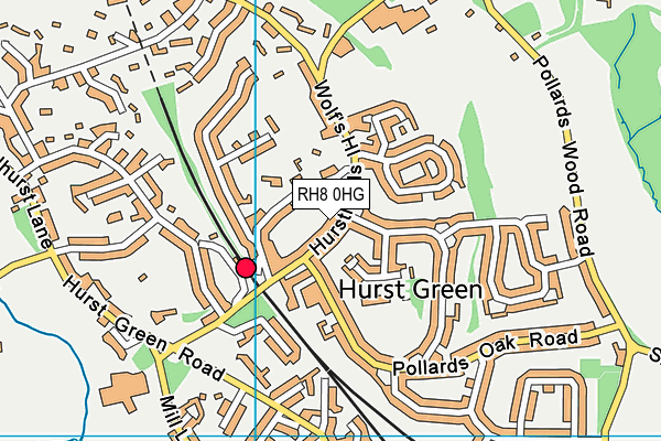 RH8 0HG map - OS VectorMap District (Ordnance Survey)