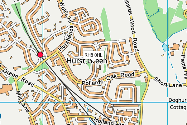 RH8 0HL map - OS VectorMap District (Ordnance Survey)