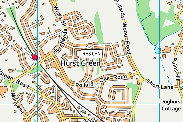 RH8 0HN map - OS VectorMap District (Ordnance Survey)