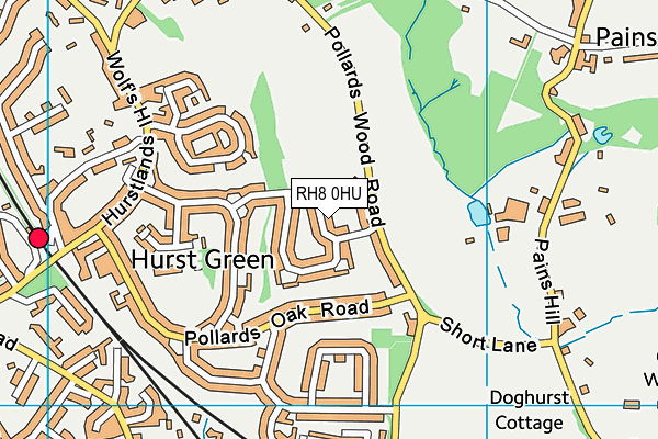 RH8 0HU map - OS VectorMap District (Ordnance Survey)