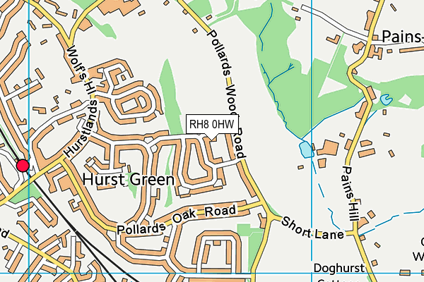 RH8 0HW map - OS VectorMap District (Ordnance Survey)