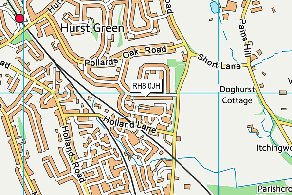 RH8 0JH map - OS VectorMap District (Ordnance Survey)