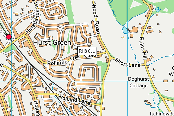 RH8 0JL map - OS VectorMap District (Ordnance Survey)