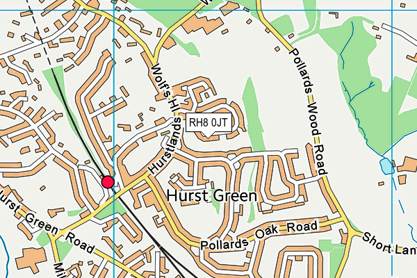 RH8 0JT map - OS VectorMap District (Ordnance Survey)