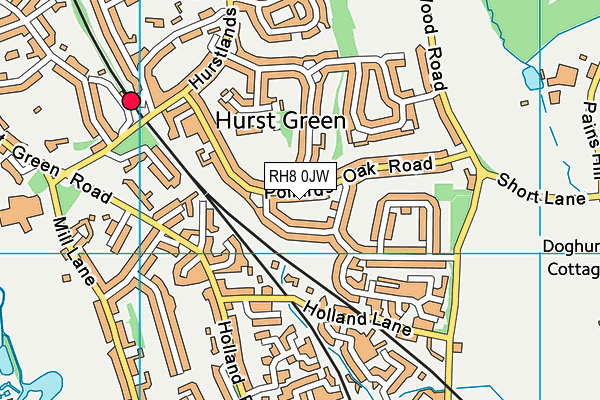 RH8 0JW map - OS VectorMap District (Ordnance Survey)