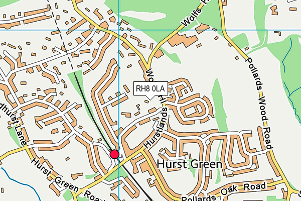 RH8 0LA map - OS VectorMap District (Ordnance Survey)
