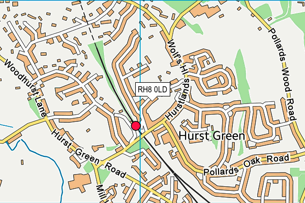 RH8 0LD map - OS VectorMap District (Ordnance Survey)