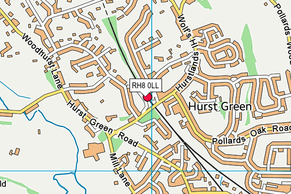 RH8 0LL map - OS VectorMap District (Ordnance Survey)