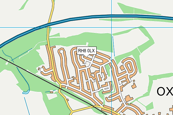 RH8 0LX map - OS VectorMap District (Ordnance Survey)