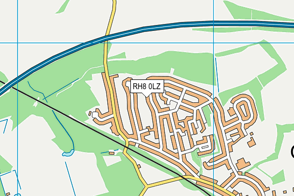 RH8 0LZ map - OS VectorMap District (Ordnance Survey)