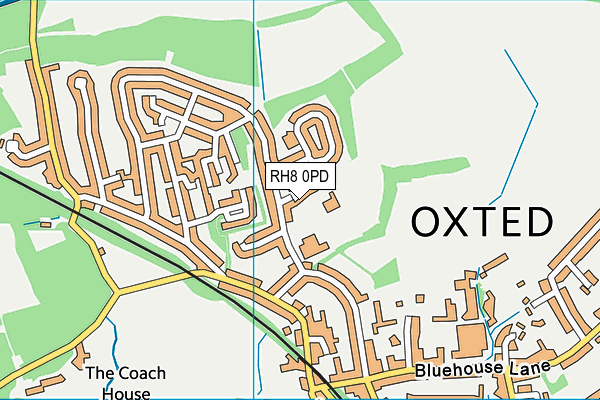 RH8 0PD map - OS VectorMap District (Ordnance Survey)