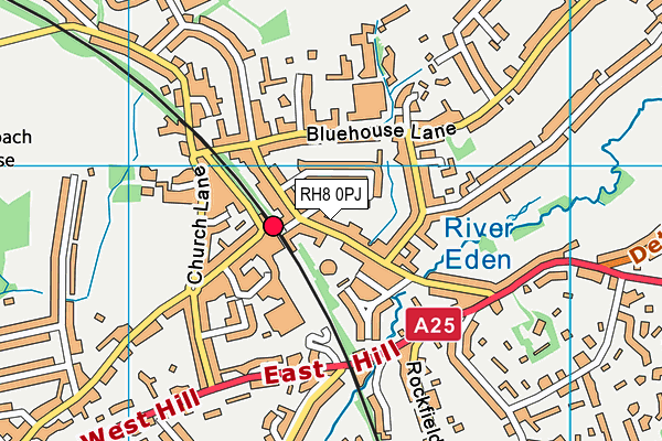 RH8 0PJ map - OS VectorMap District (Ordnance Survey)