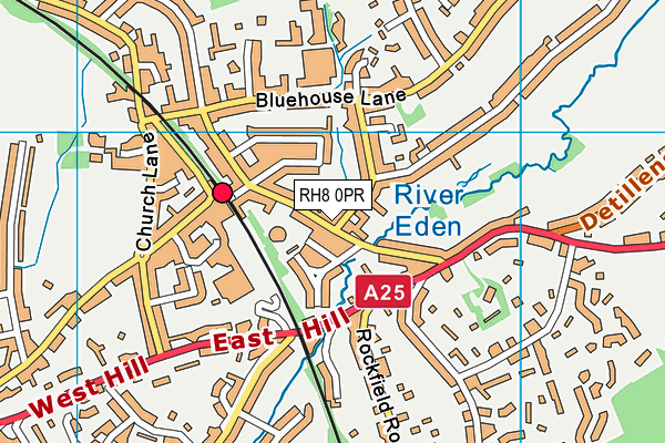 RH8 0PR map - OS VectorMap District (Ordnance Survey)