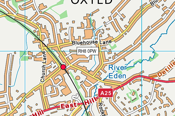 RH8 0PW map - OS VectorMap District (Ordnance Survey)