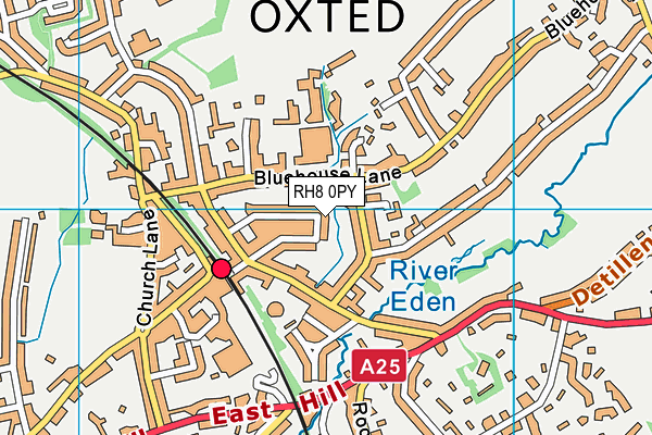 RH8 0PY map - OS VectorMap District (Ordnance Survey)