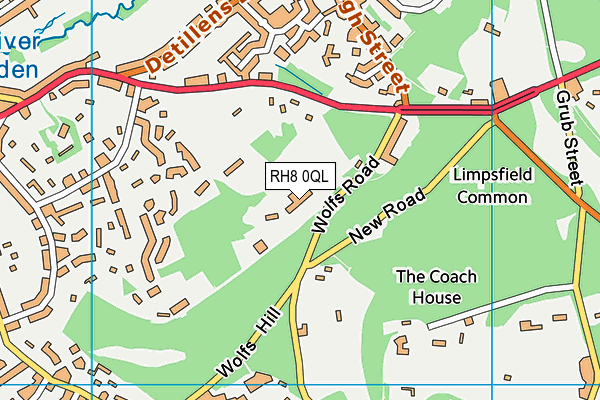 RH8 0QL map - OS VectorMap District (Ordnance Survey)