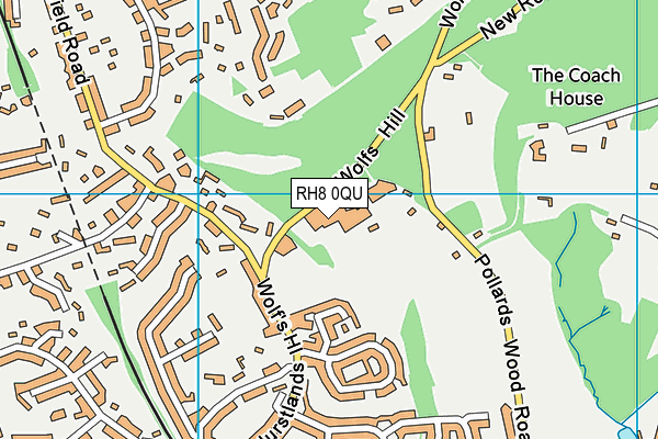 RH8 0QU map - OS VectorMap District (Ordnance Survey)