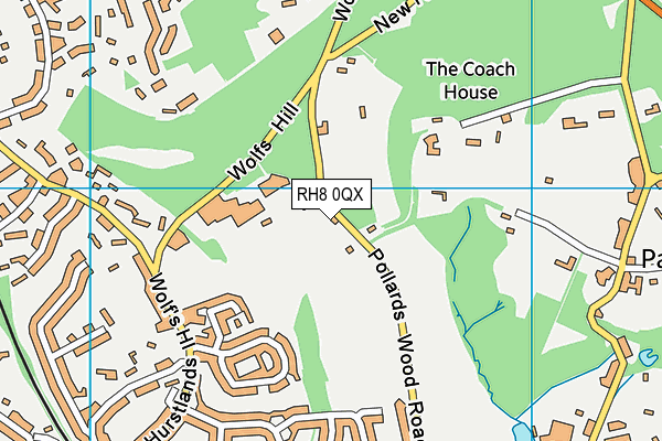 RH8 0QX map - OS VectorMap District (Ordnance Survey)