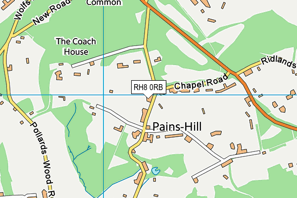 RH8 0RB map - OS VectorMap District (Ordnance Survey)