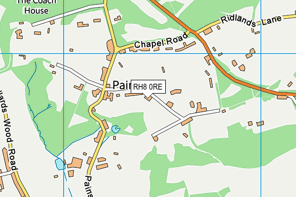 RH8 0RE map - OS VectorMap District (Ordnance Survey)