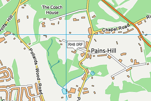 RH8 0RF map - OS VectorMap District (Ordnance Survey)