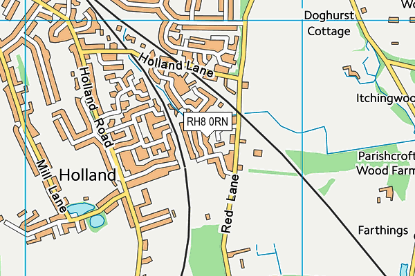 RH8 0RN map - OS VectorMap District (Ordnance Survey)