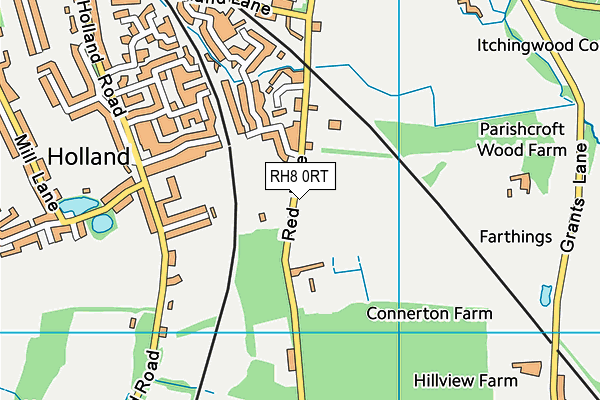 RH8 0RT map - OS VectorMap District (Ordnance Survey)