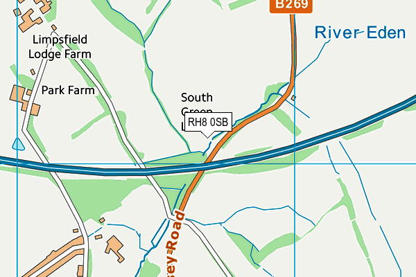 RH8 0SB map - OS VectorMap District (Ordnance Survey)