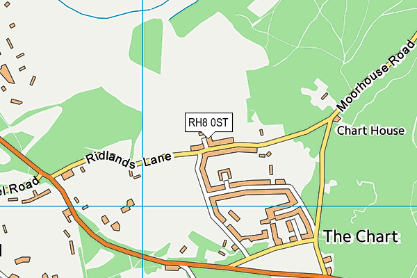RH8 0ST map - OS VectorMap District (Ordnance Survey)