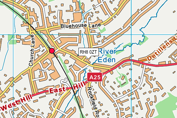 RH8 0ZT map - OS VectorMap District (Ordnance Survey)