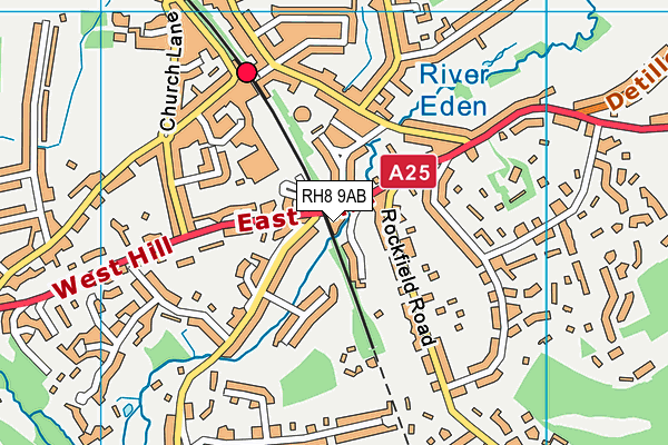 RH8 9AB map - OS VectorMap District (Ordnance Survey)